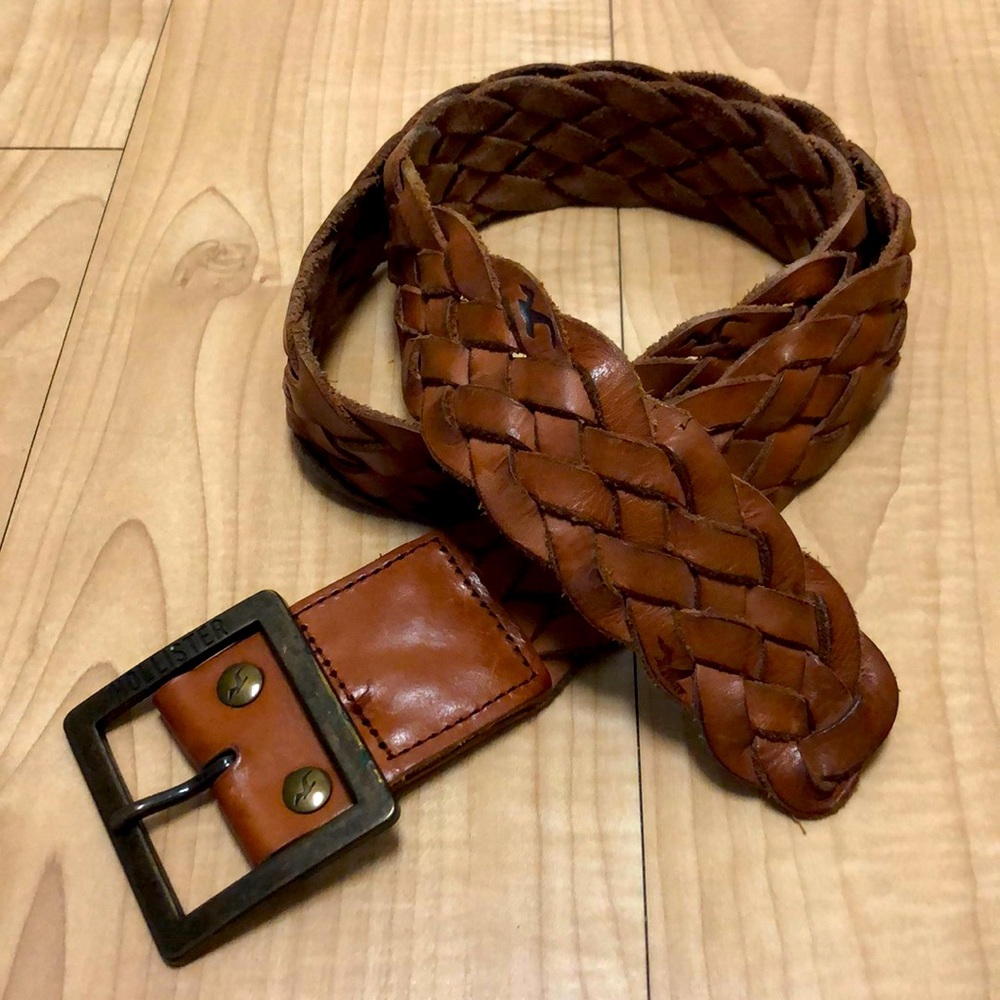 Hollister Co. Leather Brown Braided Belt